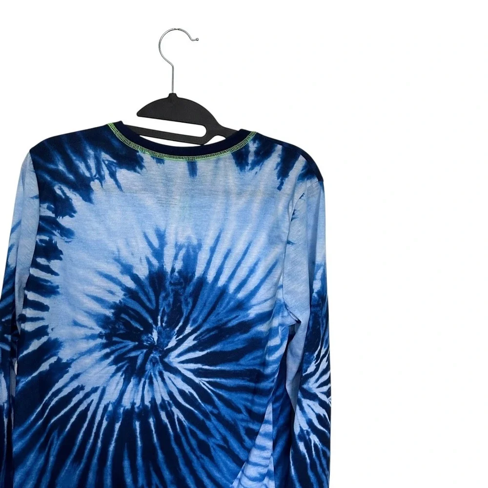 Wonder Nation Shark Pajama Top Kids XL 14-16 Blue Tie Dye New Glow in the Dark